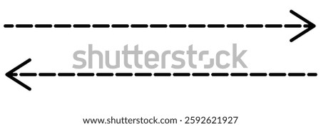 Both sided arrow. Horizontal thine arrow pointing to the left and the right. vector illustrator