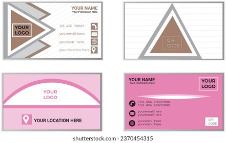Diseño de tarjetas de visita estiloso, moderno, sencillo, limpio y profesional. Fácil de personalizar cualquier color, texto y forma. 