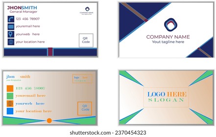 Diseño de tarjetas de visita estiloso, moderno, sencillo, limpio y profesional. Fácil de personalizar cualquier color, texto y forma. 