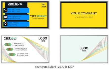 Both sided Stylish, modern, simple, clean, and Professional Business Card Design bindle template. Easy to customize any color, text and shape. 
