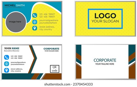 Both sided Stylish, modern, simple, clean, and Professional Business Card Design bindle template. Easy to customize any color, text and shape. 