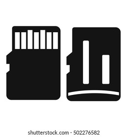 Both sides of SD memory card icon. Simple illustration of SD memory card vector icon for web