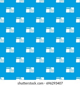 Both sides of SD memory card pattern repeat seamless in blue color for any design. Vector geometric illustration