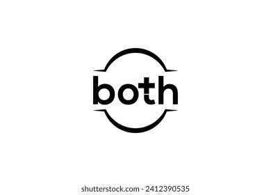 Both sign design vector illustration. Capital Letter BOTH logo