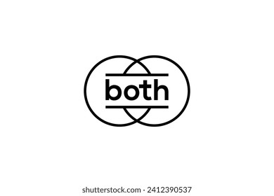 Both sign design vector illustration. Capital Letter BOTH logo