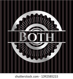 Both silvery emblem. Vector Illustration. Mosaic.