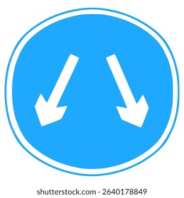 both way sign illustration hand drawn isolated vector