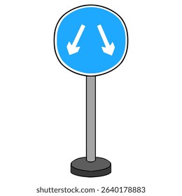 both way sign illustration hand drawn isolated vector