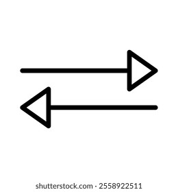 both ways line arrow isolated vector icon