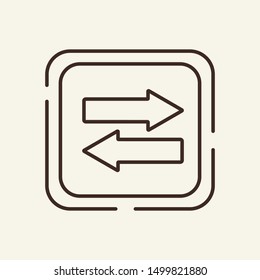 Both ways line icon. Road sign, street. Traffic concept. Can be used for topics like driving, direction, tourism