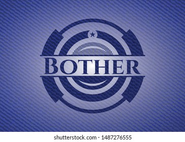 Bother badge with jean texture. Vector Illustration. Detailed.