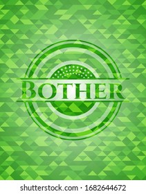 Bother green emblem with mosaic background. Vector Illustration. Detailed.