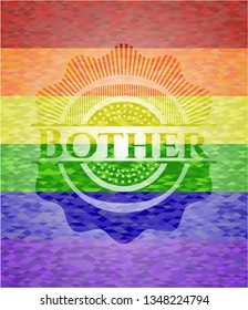 Bother on mosaic background with the colors of the LGBT flag
