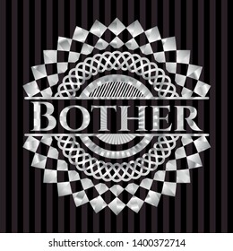 Bother silver badge. Vector Illustration. Mosaic.