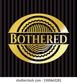 Bothered gold badge or emblem. Vector Illustration. Detailed.