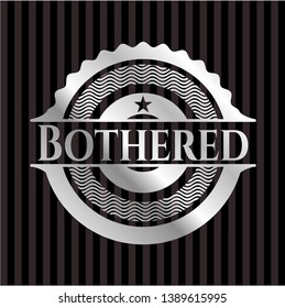 Bothered silver shiny badge. Vector Illustration. Mosaic.