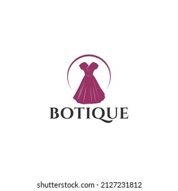 Botique Logo Template Vector White Background Stock Vector (Royalty ...