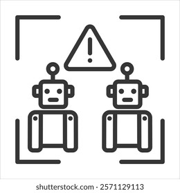 Botnet Attack Icon Vector Illustration Outline