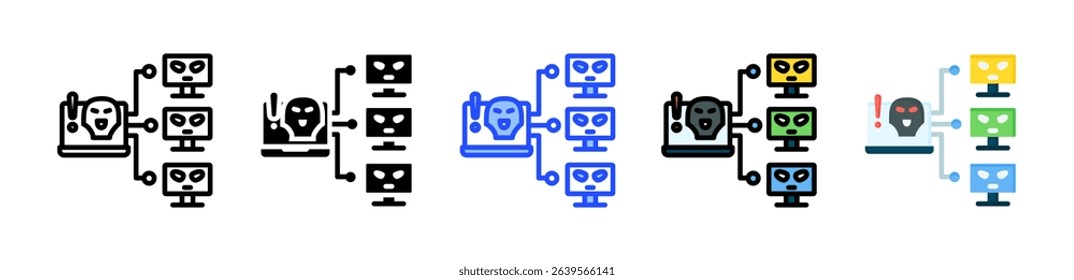 Botnet Icon Collection With Multiple Styles