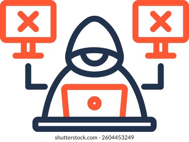 Botnet Icon Color Line Vector Illustration