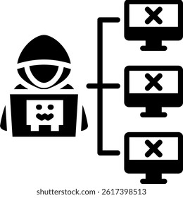 Botnet Icon Glyph Vector Illustration