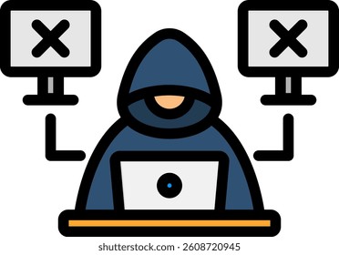 Botnet Icon Lineal Color Vector Illustration