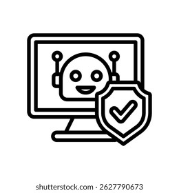 Botnet Vector Icono Lineal Sobre Fondo Blanco.