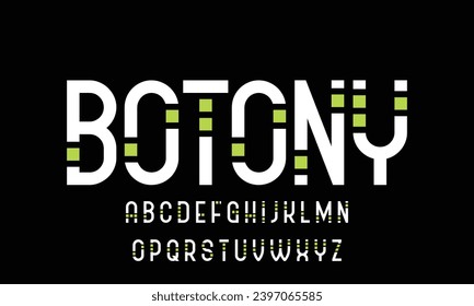 BOTONY creative abstract modern sans serif font vector with ligature style. Alphabet typeface for business company