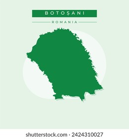 Botosani County (Administrative divisions of Romania, Nord-Est development region) map vector illustration, scribble sketch Botosani map