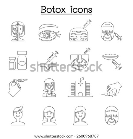 Botox , Anti aging icon set in flat style