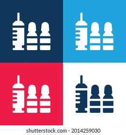 Botox blue and red four color minimal icon set
