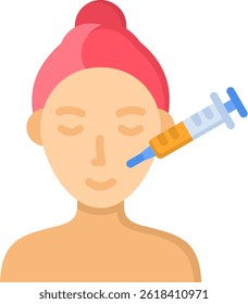 Botox Icon Flat Vector Illustration