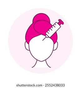 Botox Icon – Head with Syringe Representing Anti-Wrinkle Cosmetic Treatment