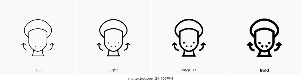 botox icon. Thin, Light Regular And Bold style design isolated on white background