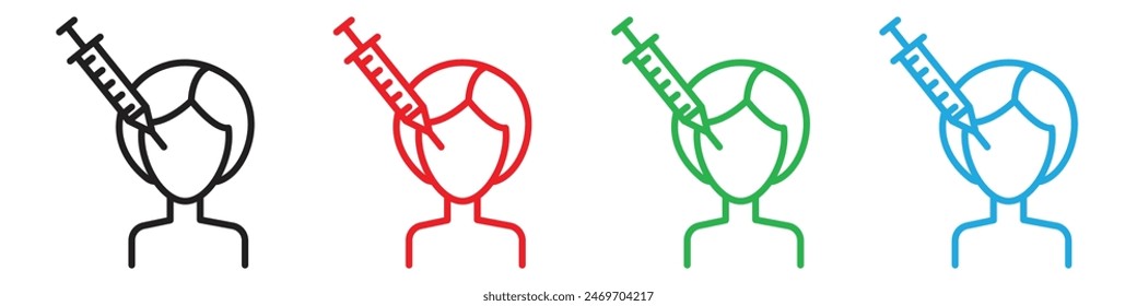 Botox injection icon line art vector