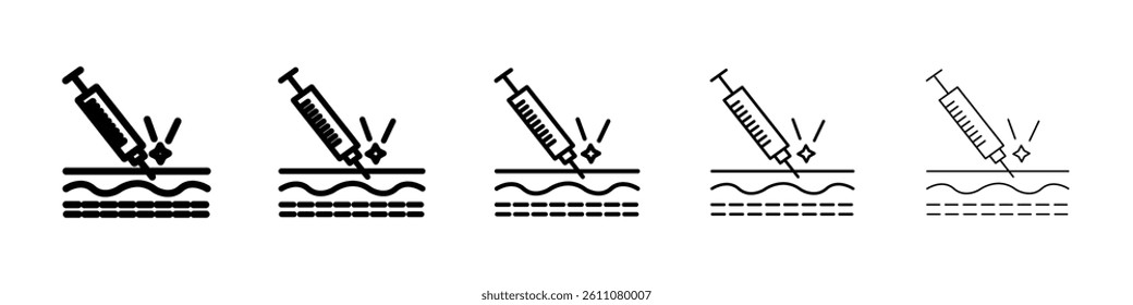 Botox injection icon Symbol mark in Outline style