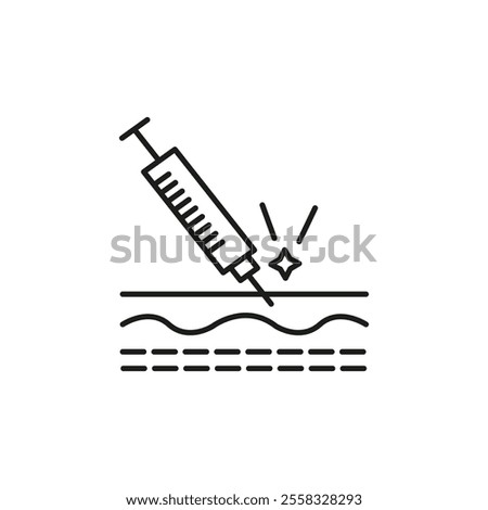 Botox injection icon Symbol mark in Outline style