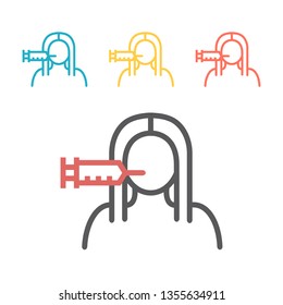 Botox injection line icon. Vector signs for web graphics