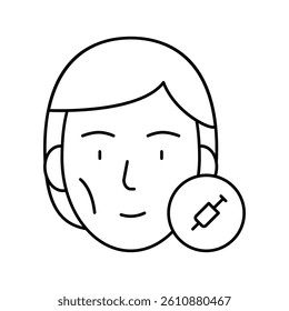 botox injections line icon vector. botox injections sign. isolated contour symbol black illustration