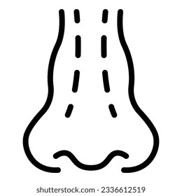 Vector de contorno de icono de rinoplastia botox. Cirugía de la nariz. Funcionamiento de la cara