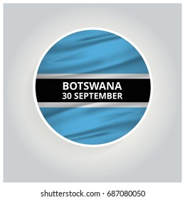 Botswana 30 September Waving Flag circle button