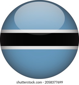 Icono de la bandera del país redondeado de Botsuana 3D