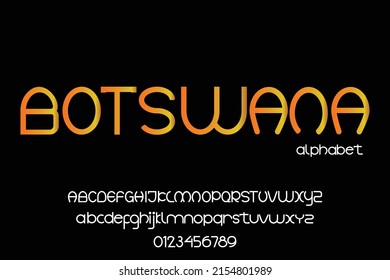 Botswana Abstract minimal modern alphabet fonts. Typography minimalist urban digital fashion future creative logo font. vector illustration