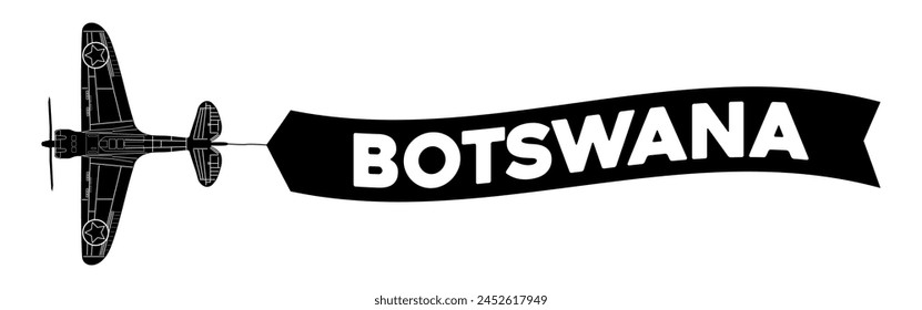 Botswana advertisement banner is attached to the plane