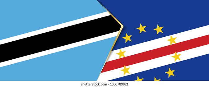 Banderas de Botswana y Cabo Verde, dos banderas vectoriales símbolo de relación o enfrentamiento.