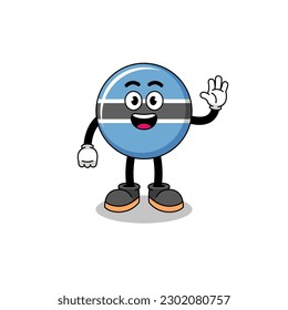 botswana cartoon doing wave hand gesture , character design