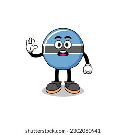 botswana cartoon illustration doing stop hand , character design