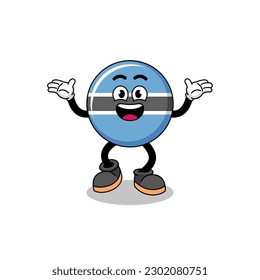 botswana cartoon searching with happy gesture , character design