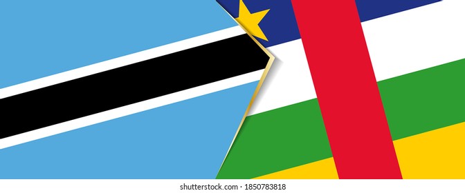 Banderas de Botswana y la República Centroafricana, dos banderas vectoriales símbolo de relación o enfrentamiento.