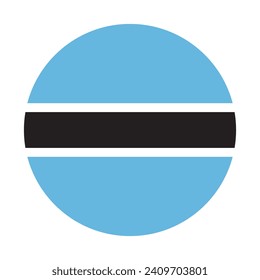 Botswana-Kreisflagge. Button-Flag-Symbol. Standardfarbe. Circle Icon Flag. Computergrafik. Digitale Illustration. Vektorgrafik.